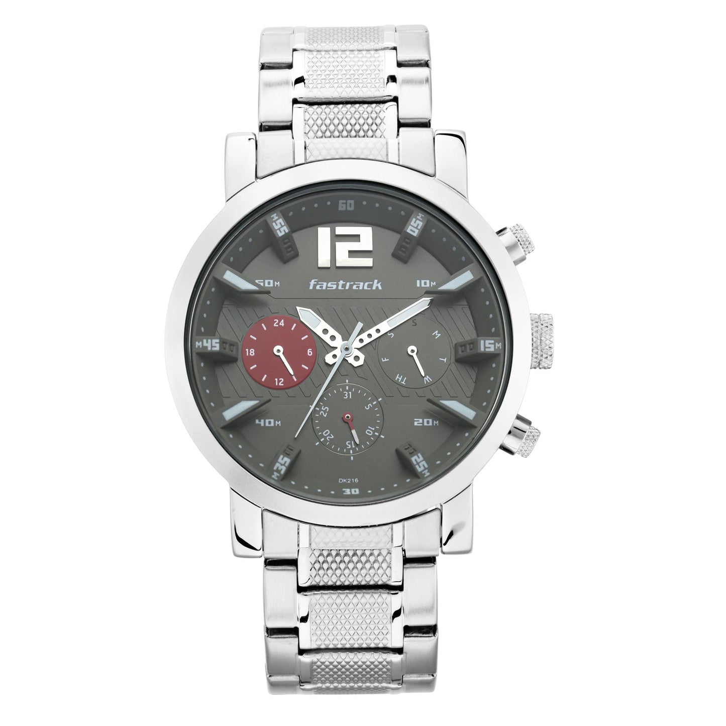 Fastrack Fastfit Quartz Multifunction Grey Dial Stainless Steel Strap Watch for Guys