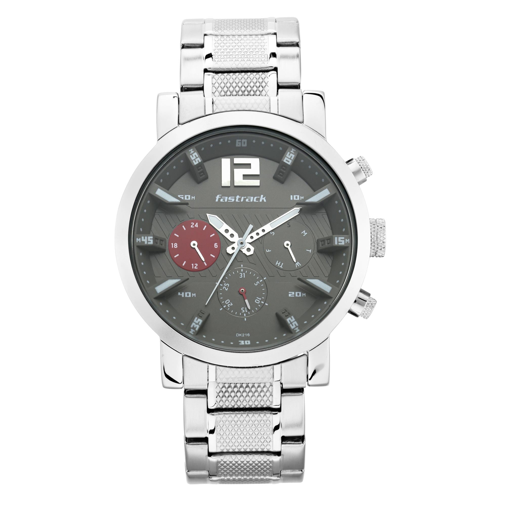 Fastrack Fastfit Quartz Multifunction Grey Dial Stainless Steel Strap Watch for Guys