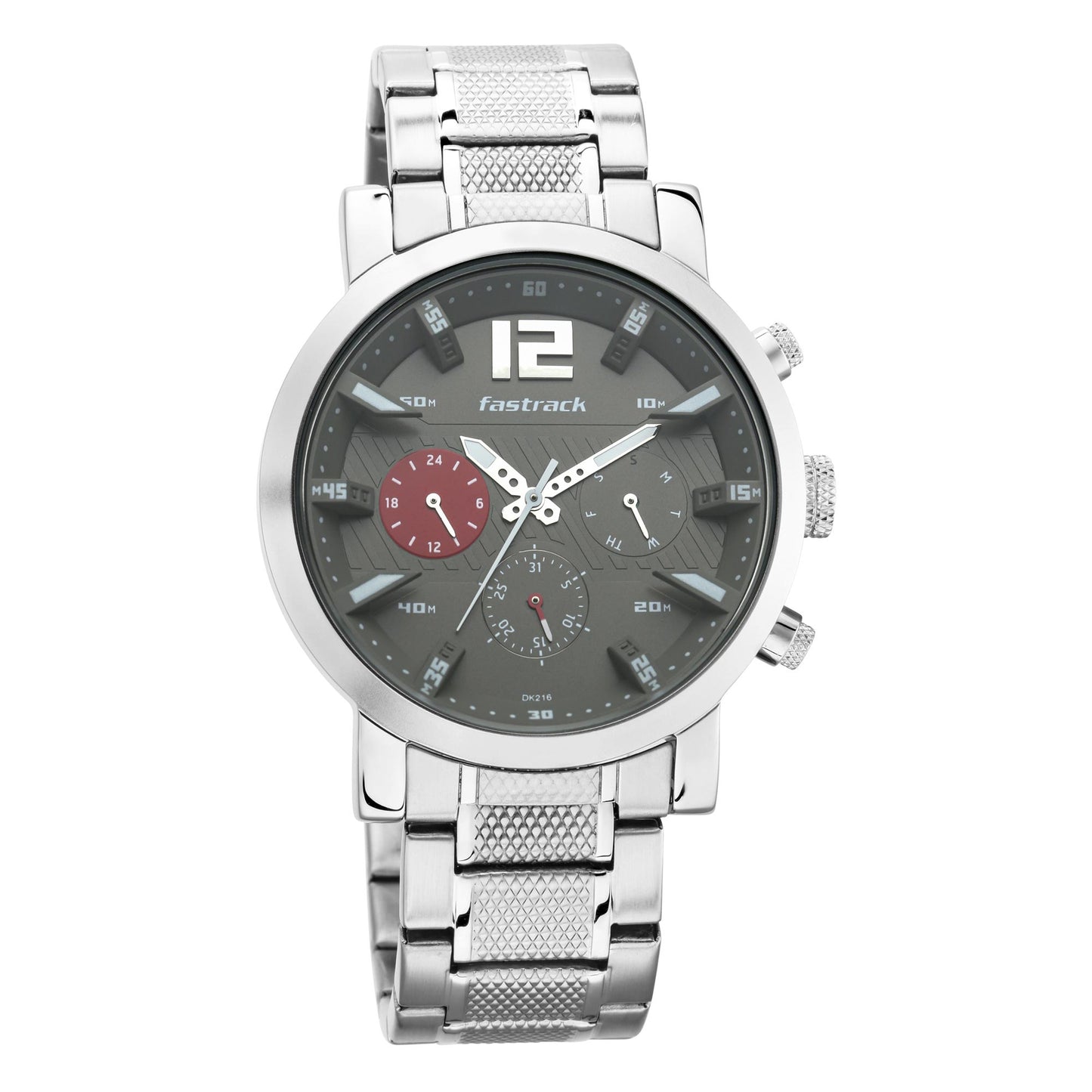 Fastrack Fastfit Quartz Multifunction Grey Dial Stainless Steel Strap Watch for Guys
