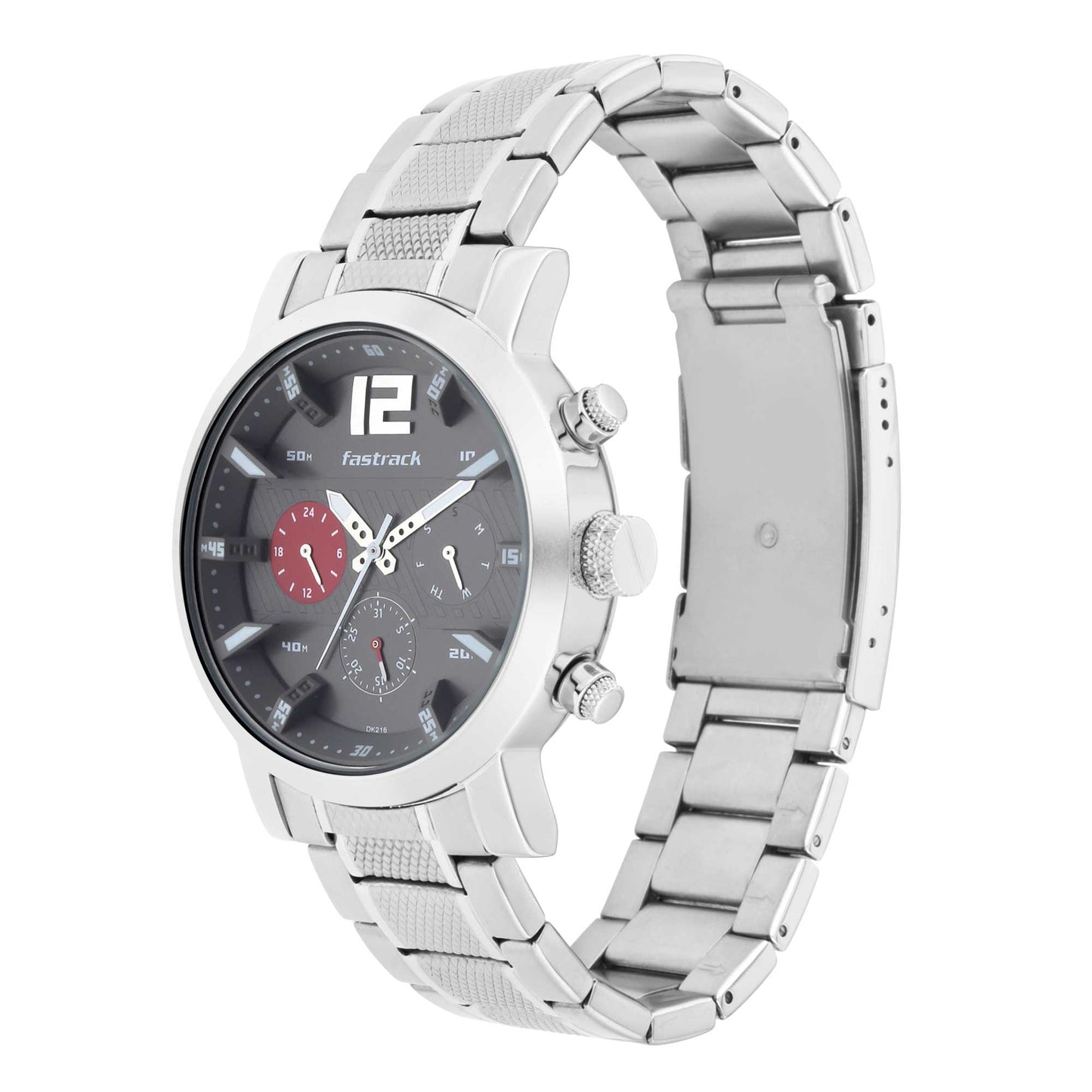 Fastrack Fastfit Quartz Multifunction Grey Dial Stainless Steel Strap Watch for Guys