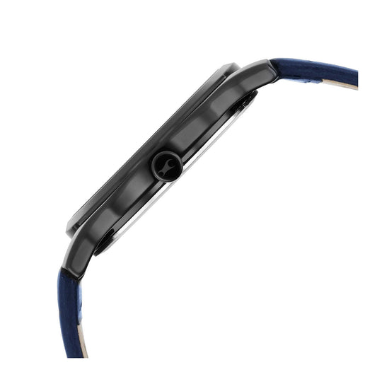 Fastrack Stunners Quartz Alog Blue Dial Leather Strap Watch for Guys
