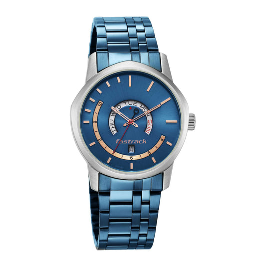 Exuberant Alog with Day and Date Blue Dial Watch (3279KM01)