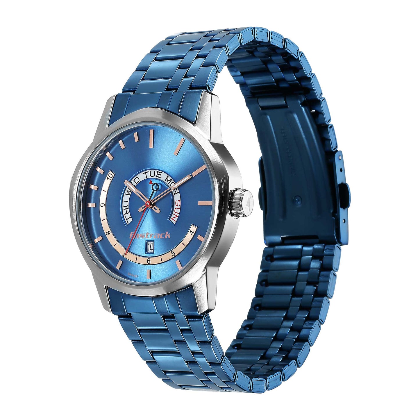 Exuberant Alog with Day and Date Blue Dial Watch (3279KM01)
