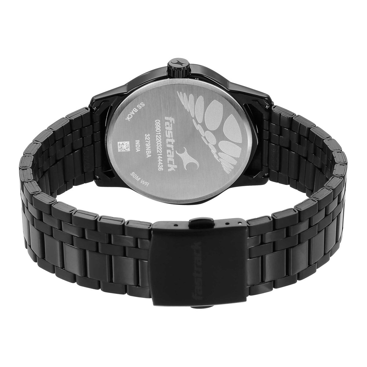 Exuberant Black Dial Stainless Steel Strap Watch for Guys (3279NM01)