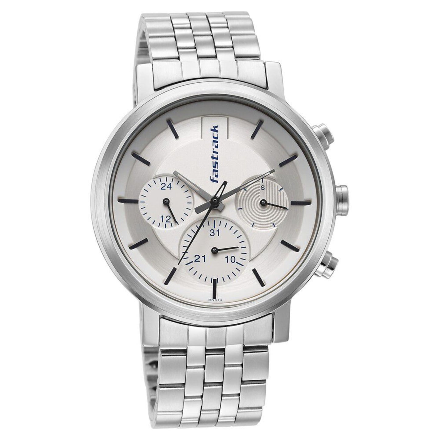 Fastrack Tick Tock White Dial Watch for Guys 3287SM01