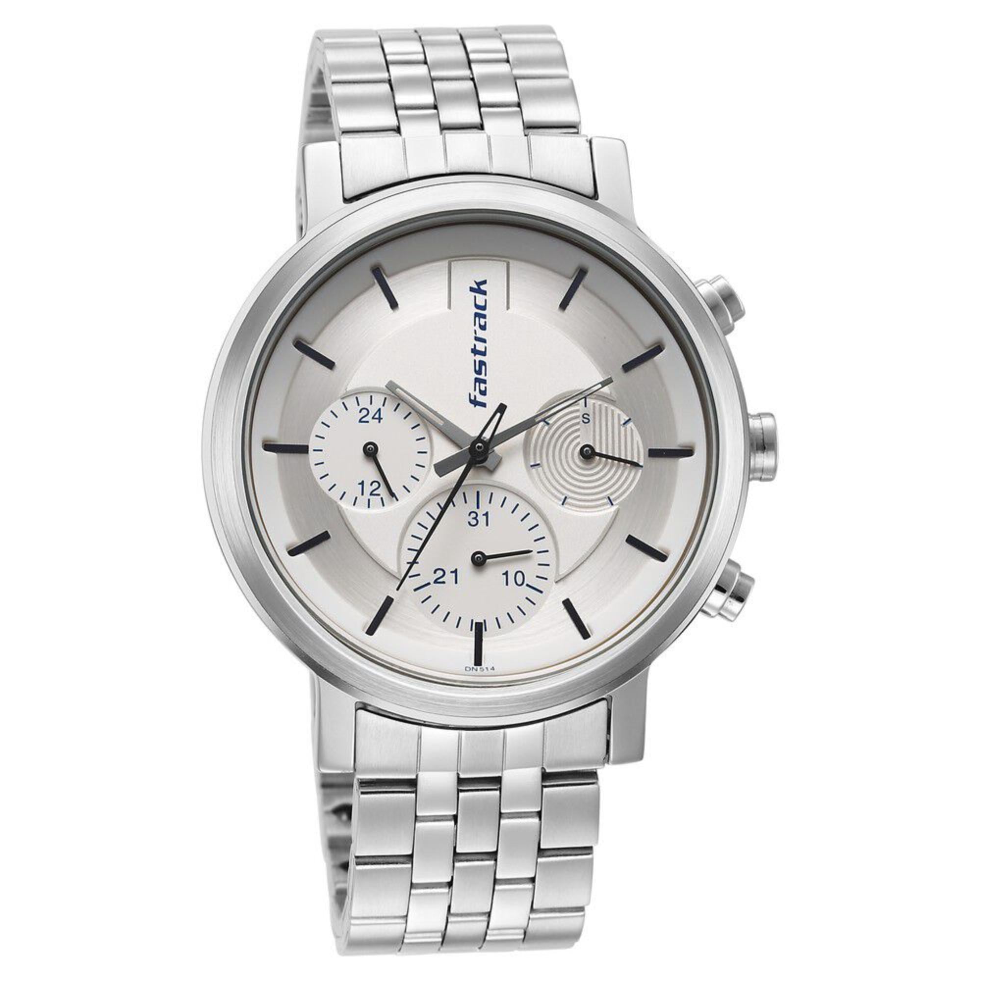Fastrack Tick Tock White Dial Watch for Guys 3287SM01