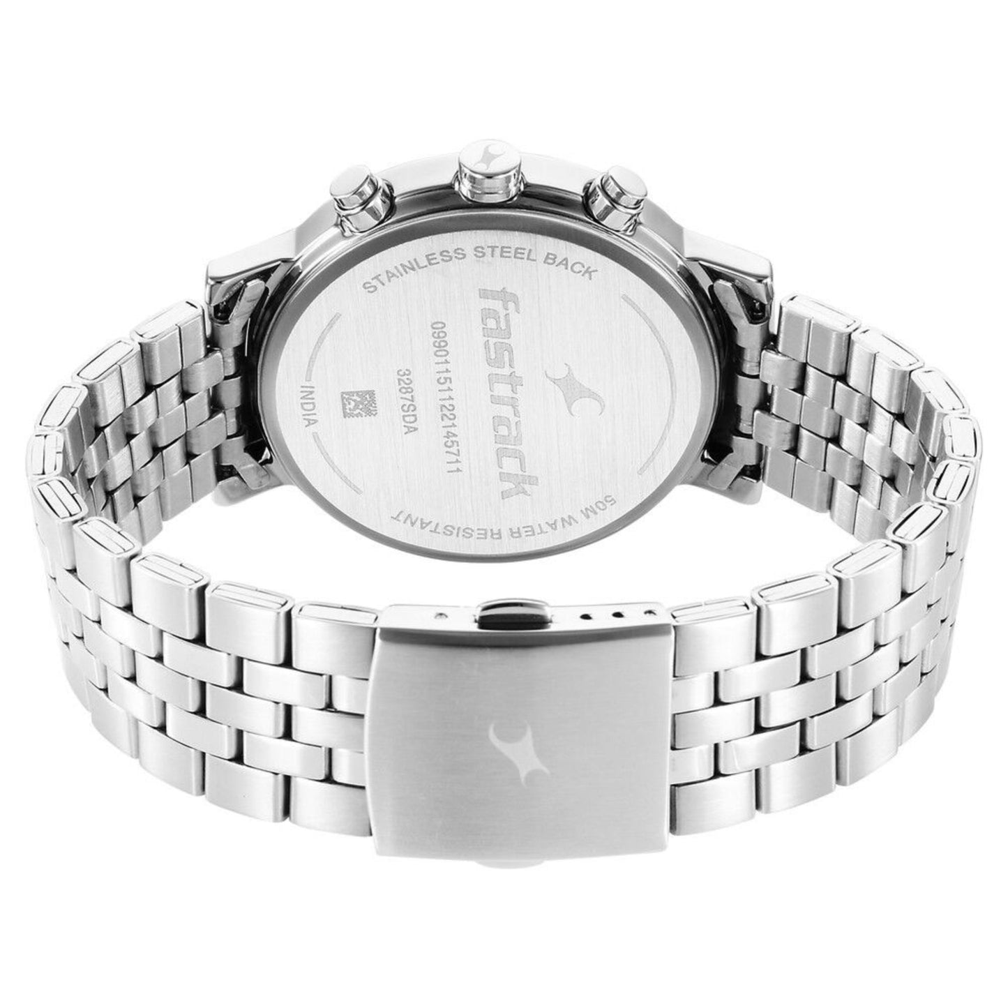 Fastrack Tick Tock White Dial Watch for Guys 3287SM01
