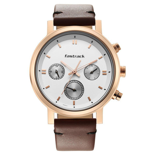 Fastrack Tick Tock White Dial Watch for Guys 3287WL01