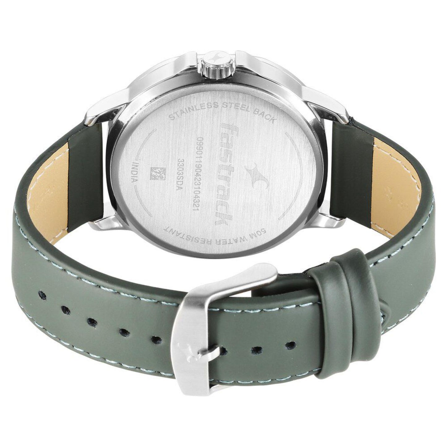 Fastrack Exuberant Quartz Multifunction White Dial Leather Strap Watch for Guys