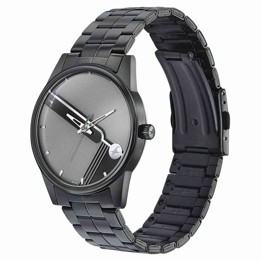 Fastrack Stunners Quartz Analog Grey Dial Stainless Steel Strap Watch for Guys 3305NM02