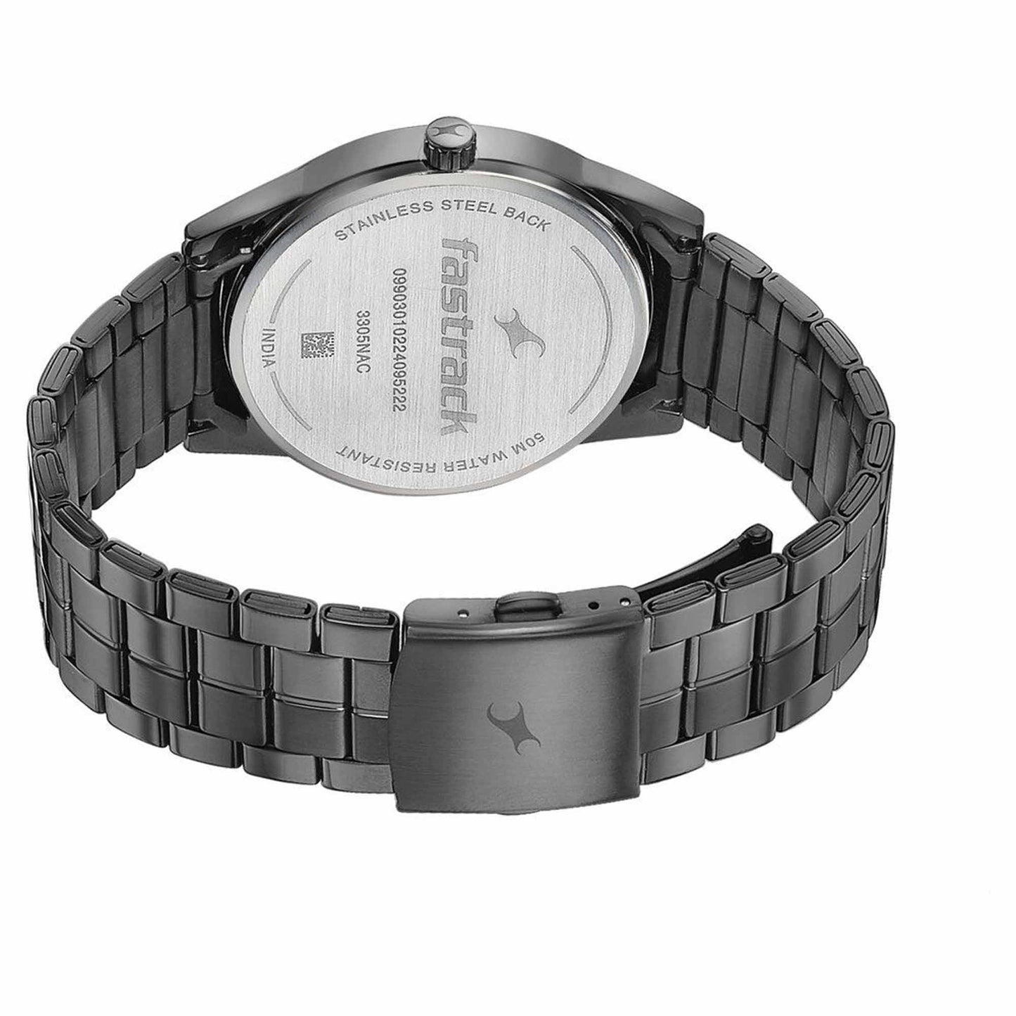 Fastrack Stunners Quartz Analog Grey Dial Stainless Steel Strap Watch for Guys 3305NM02