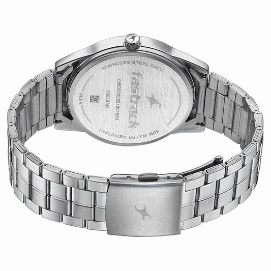 Fastrack Stunners Quartz Analog Grey Dial Stainless Steel Strap Watch for Guys 3305SM02