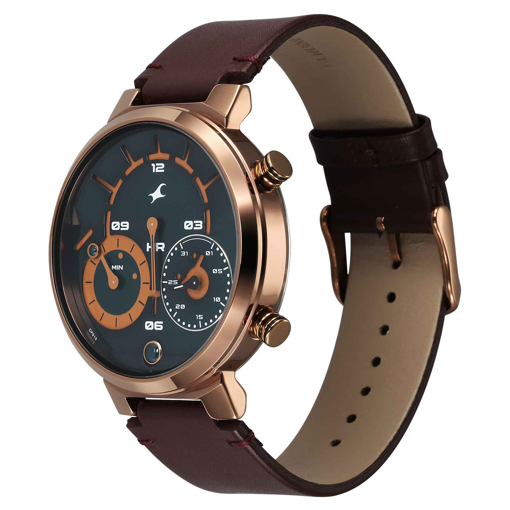Fastrack Brown Dial Leather Strap Analog Micromotor Watch for Men