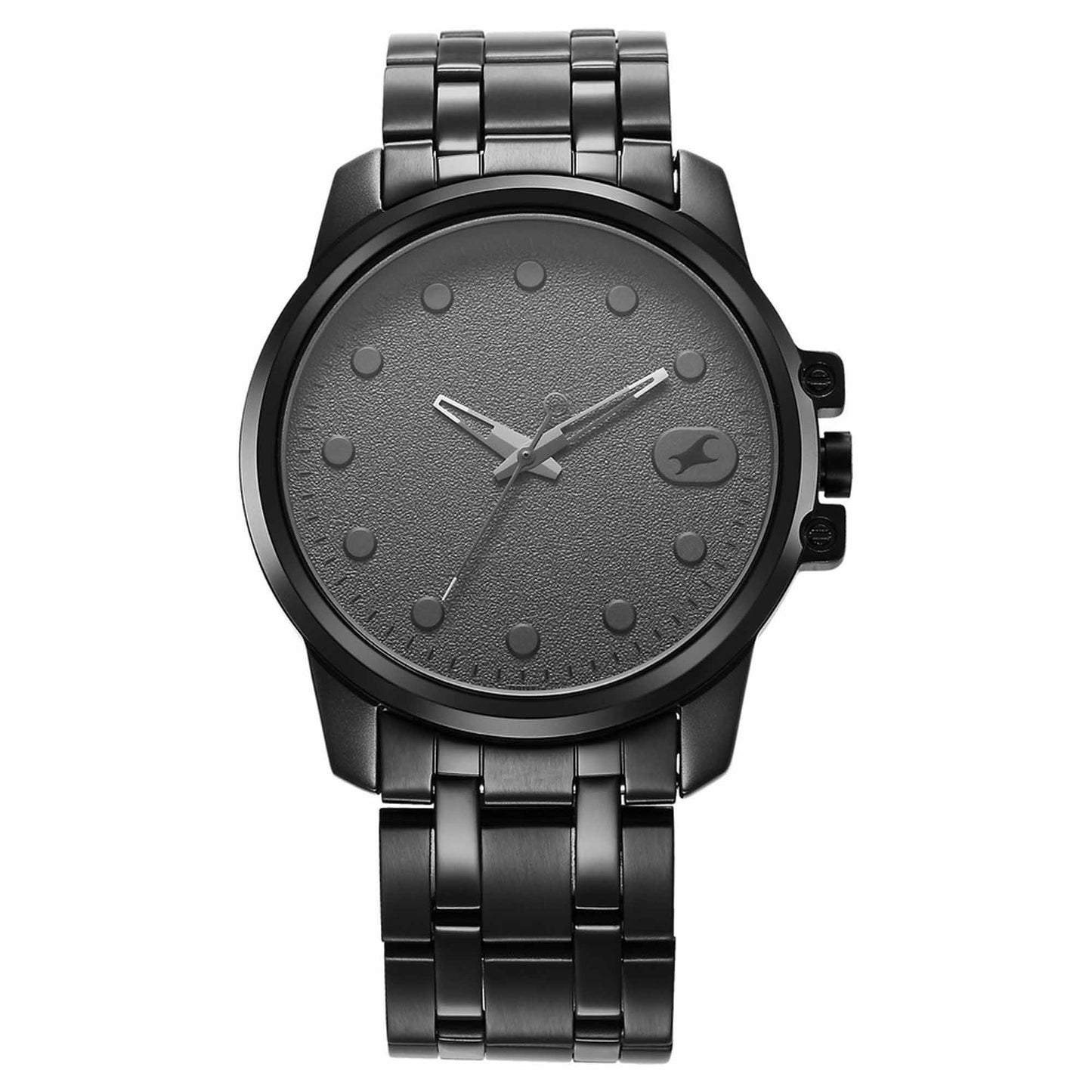 Fastrack Grey Dial Black Stainless Steel Strap Analog Watch For Men