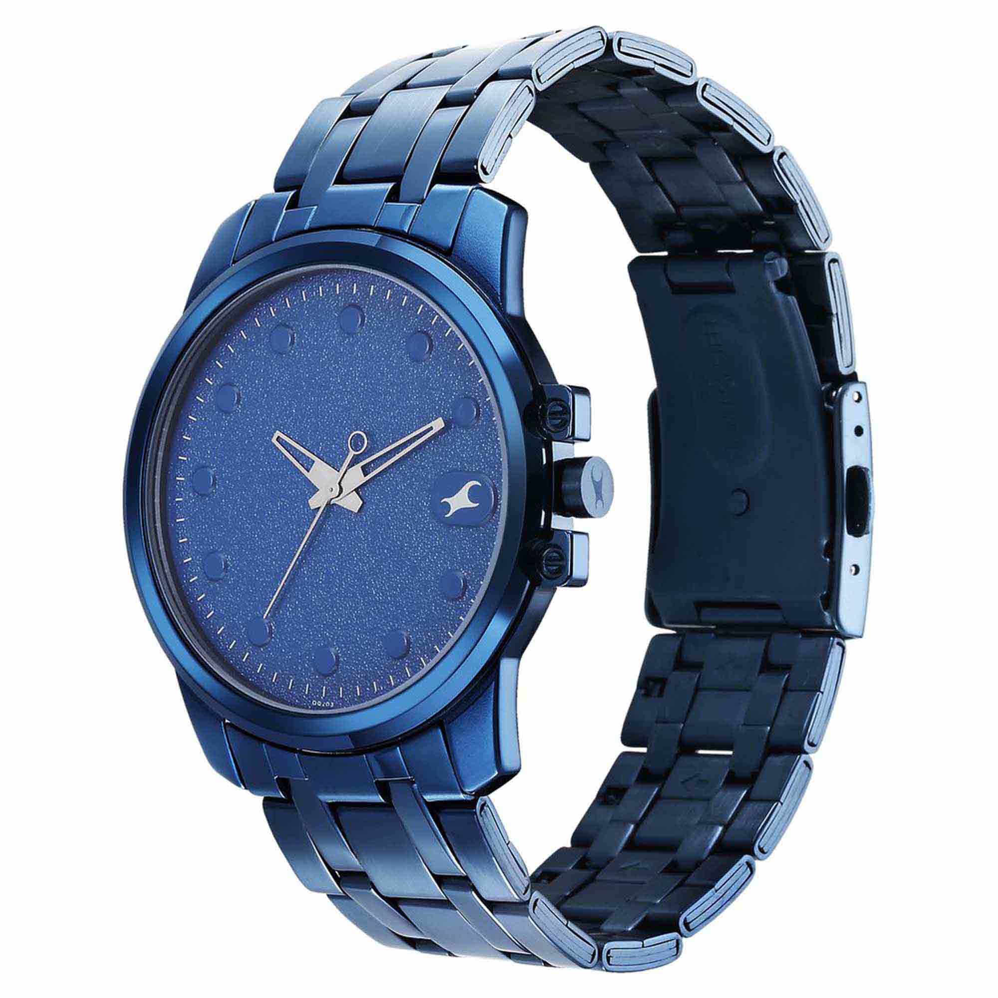 Fastrack Blue Dial Stainless Steel Strap Analog Watch For Men