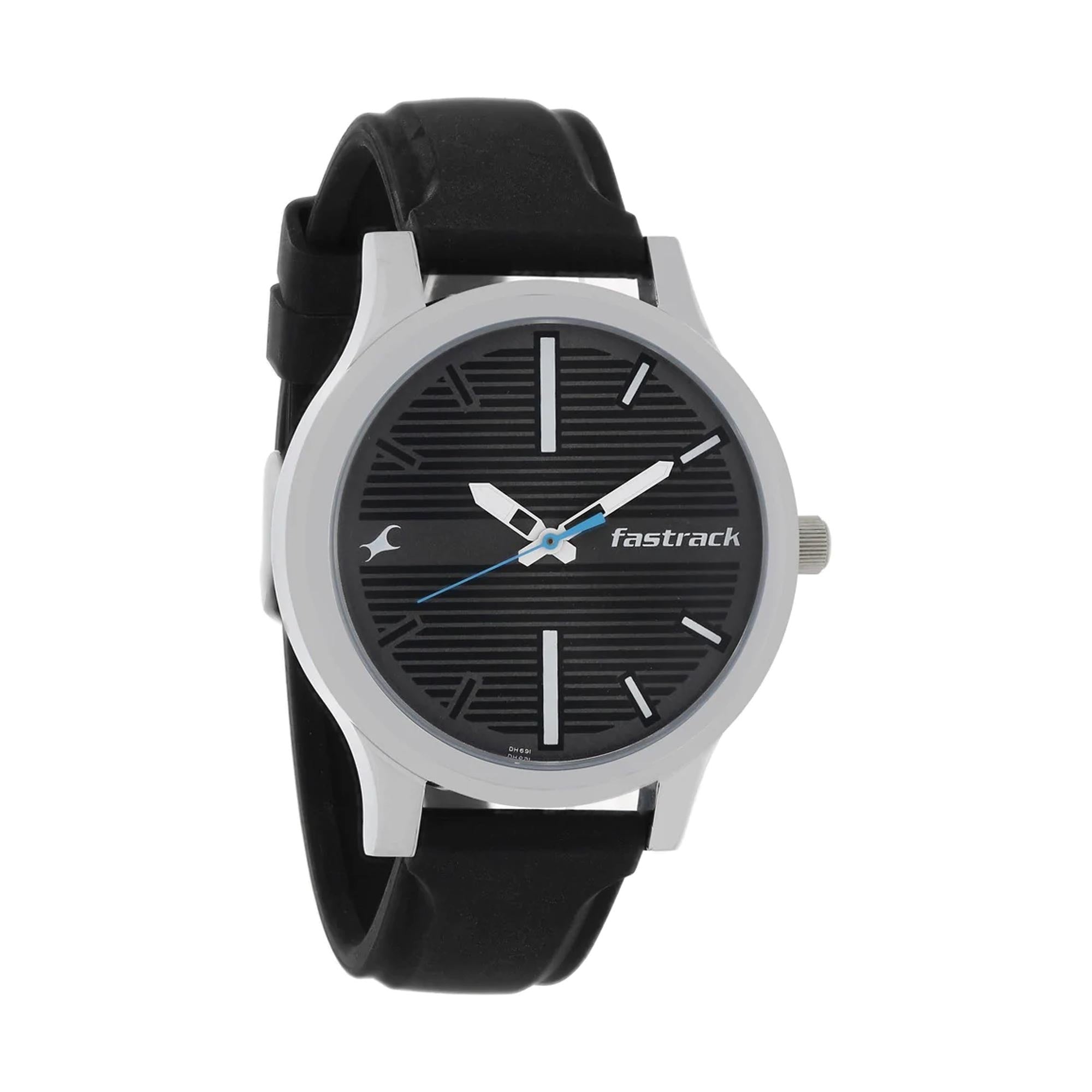 Fastrack Quartz Analog Grey Dial Silicone Strap Watch for Guys