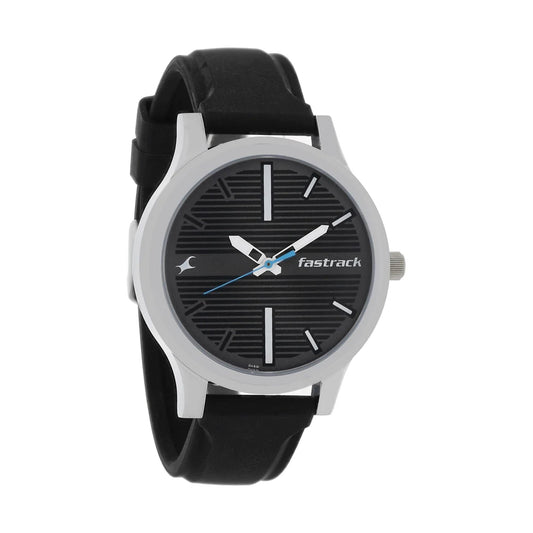Fastrack Quartz Analog Grey Dial Silicone Strap Watch for Guys