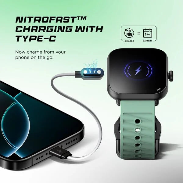 Fastrack MYND - 4.9 cm AMOLED Display, AI Watchface, Offline Voice Commands, AI Chat, BT Calling IP68 Smartwatch