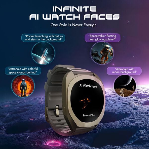 Fastrack Cosmix Smartwatch 1.32" inch AMOLED Display, Cosmic Drive Inspired Case Design, AI Watcface, AI Chat