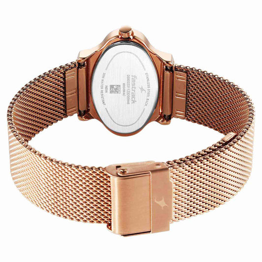 Fastrack Pulse Quartz Alog White Dial Stainless Steel Strap Watch for Girls (6004WM01)