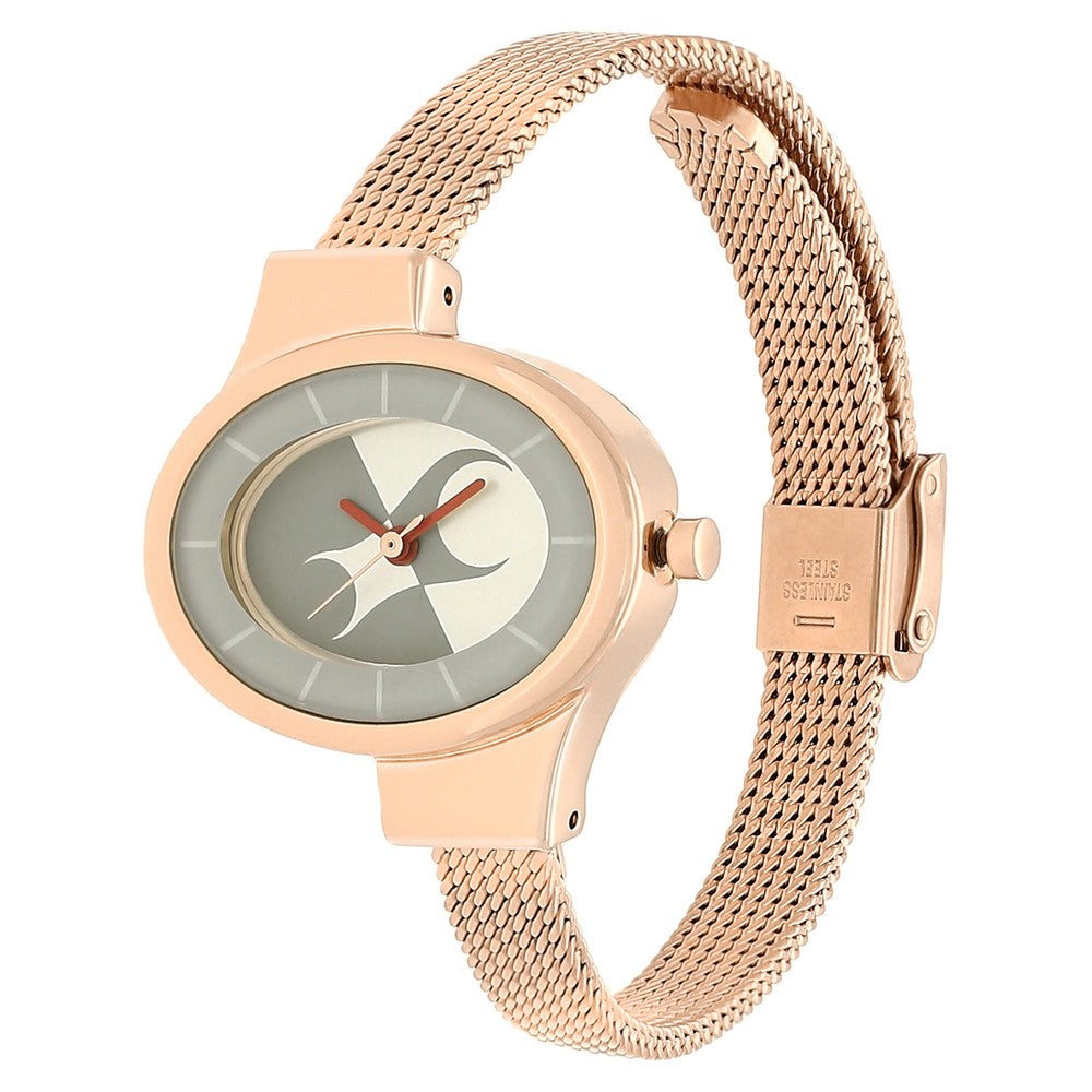 Fastrack Hitlist Quartz Analog Silver Dial Stainless Steel Strap Watch for Girls