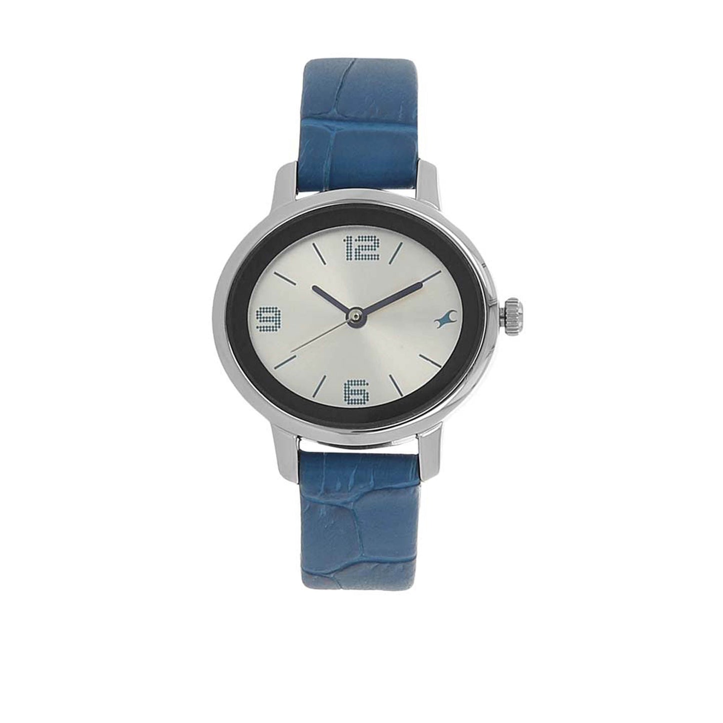 Fastrack Quartz Analog Silver Dial Leather Strap Watch for Girls