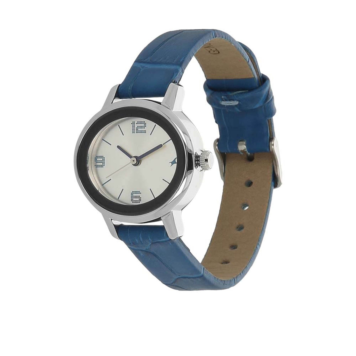 Fastrack Quartz Analog Silver Dial Leather Strap Watch for Girls