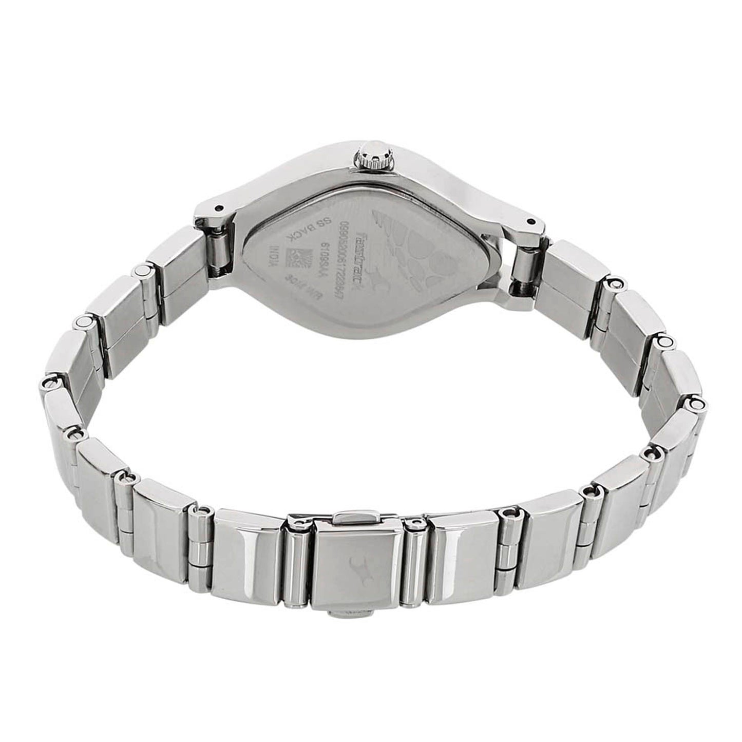Fastrack Quartz Analog Black Dial Stainless Steel Strap Watch for Girls