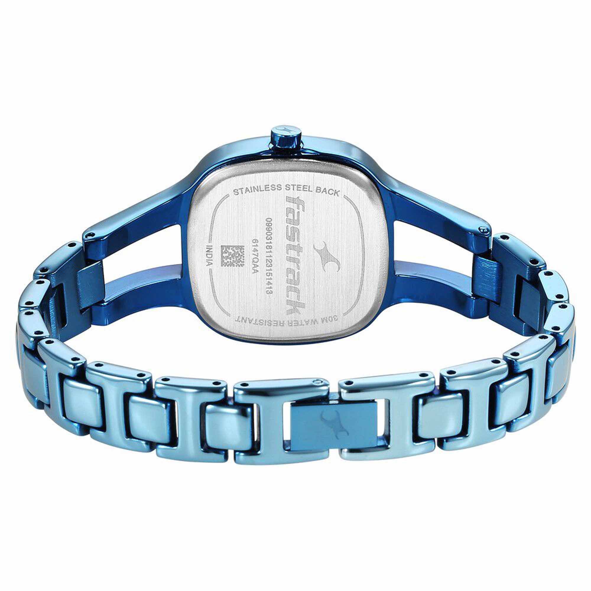 Fastrack Pulse Quartz Alog Mother Of Pearl Dial Metal Strap Watch for Girls (6147QM01)