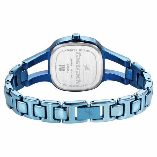 Fastrack Pulse Quartz Alog Mother Of Pearl Dial Metal Strap Watch for Girls (6147QM01)