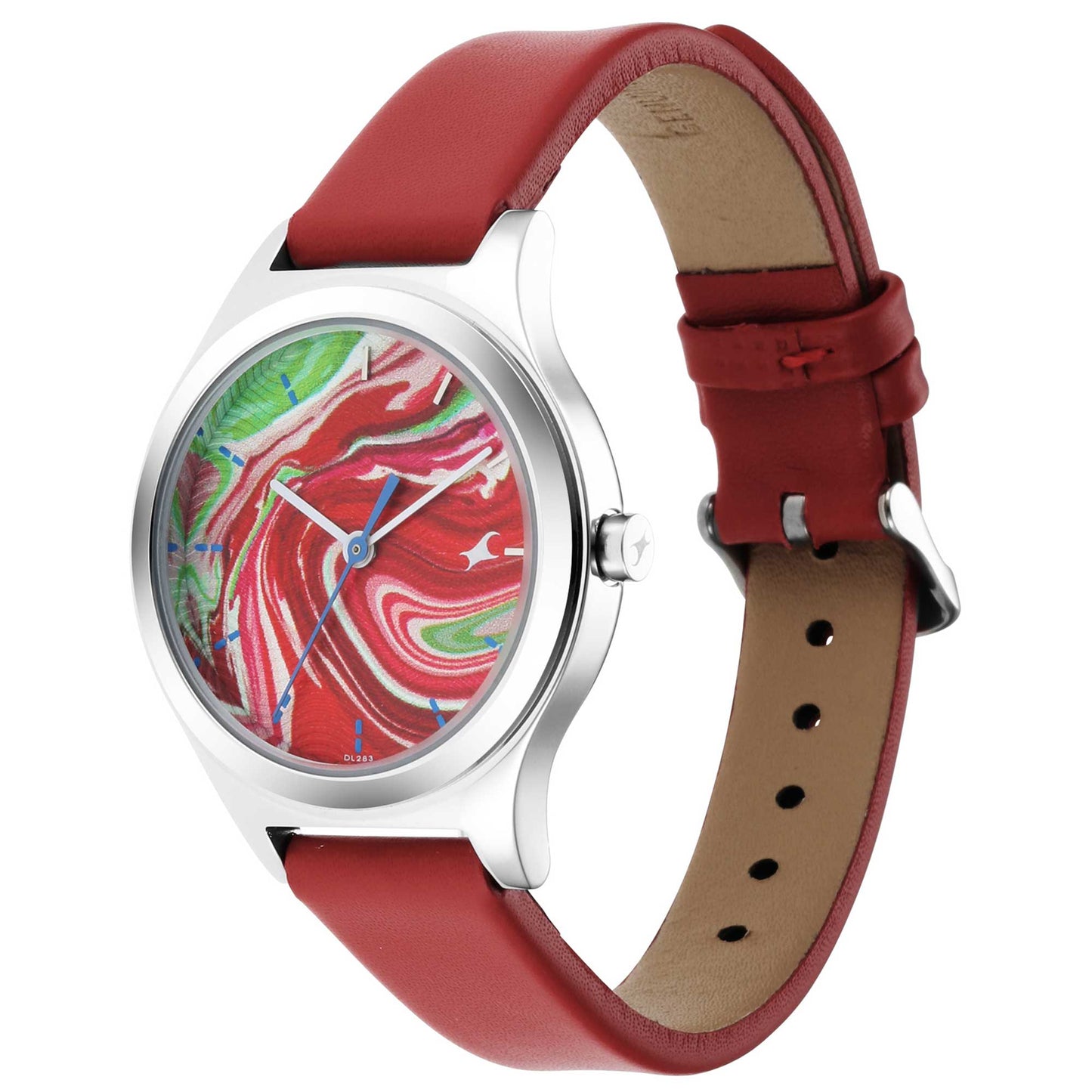 Fastrack Stunners Quartz Analog Multicoloured Dial Leather Strap Watch for Girls