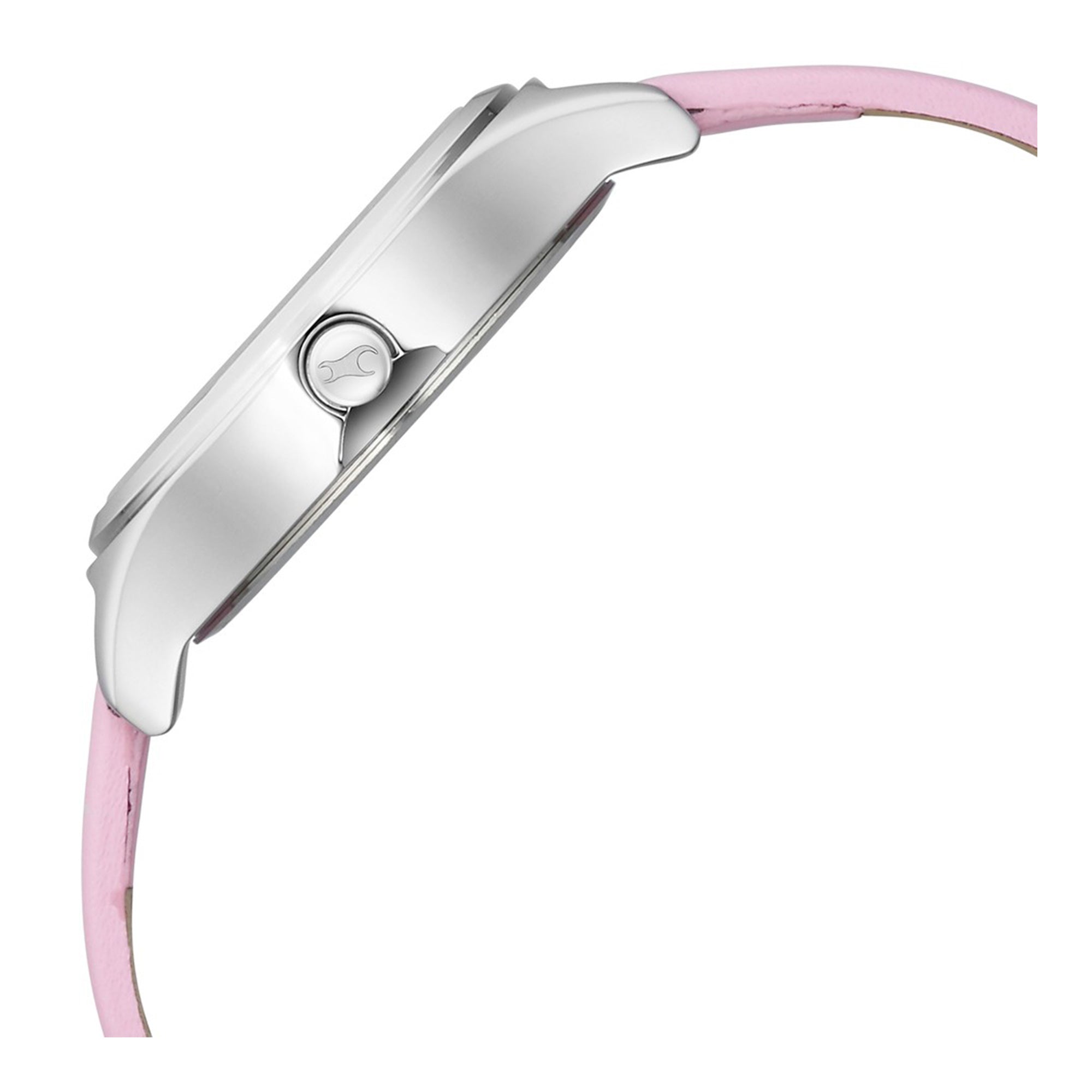 Fastrack Silver Dial Pink Leather Strap Analog Watch for Women