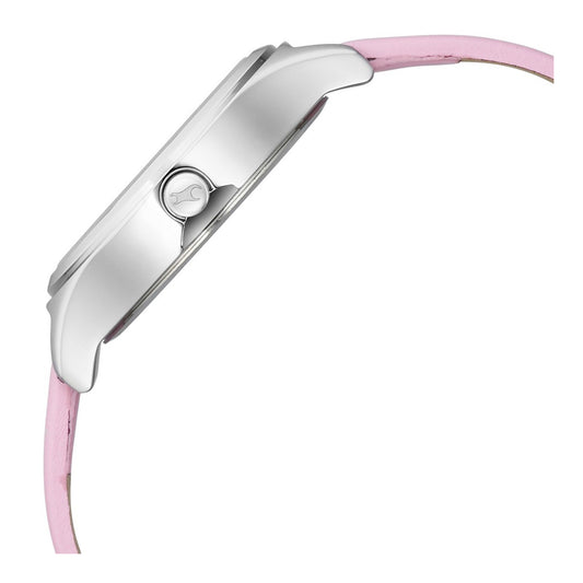 Fastrack Silver Dial Pink Leather Strap Analog Watch for Women