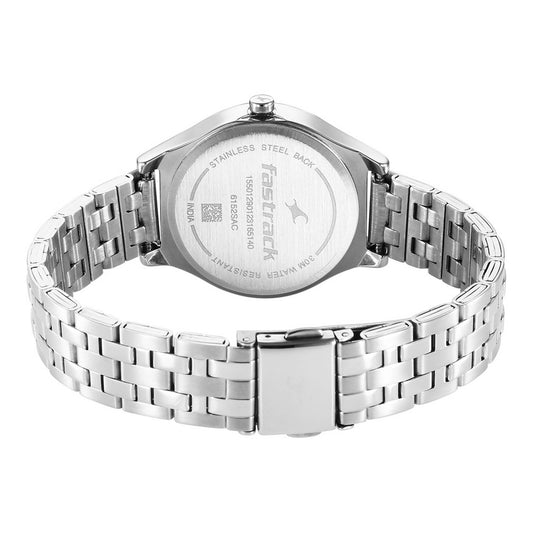 Fastrack Stunners Black Dial Metal Strap Watch for Girls