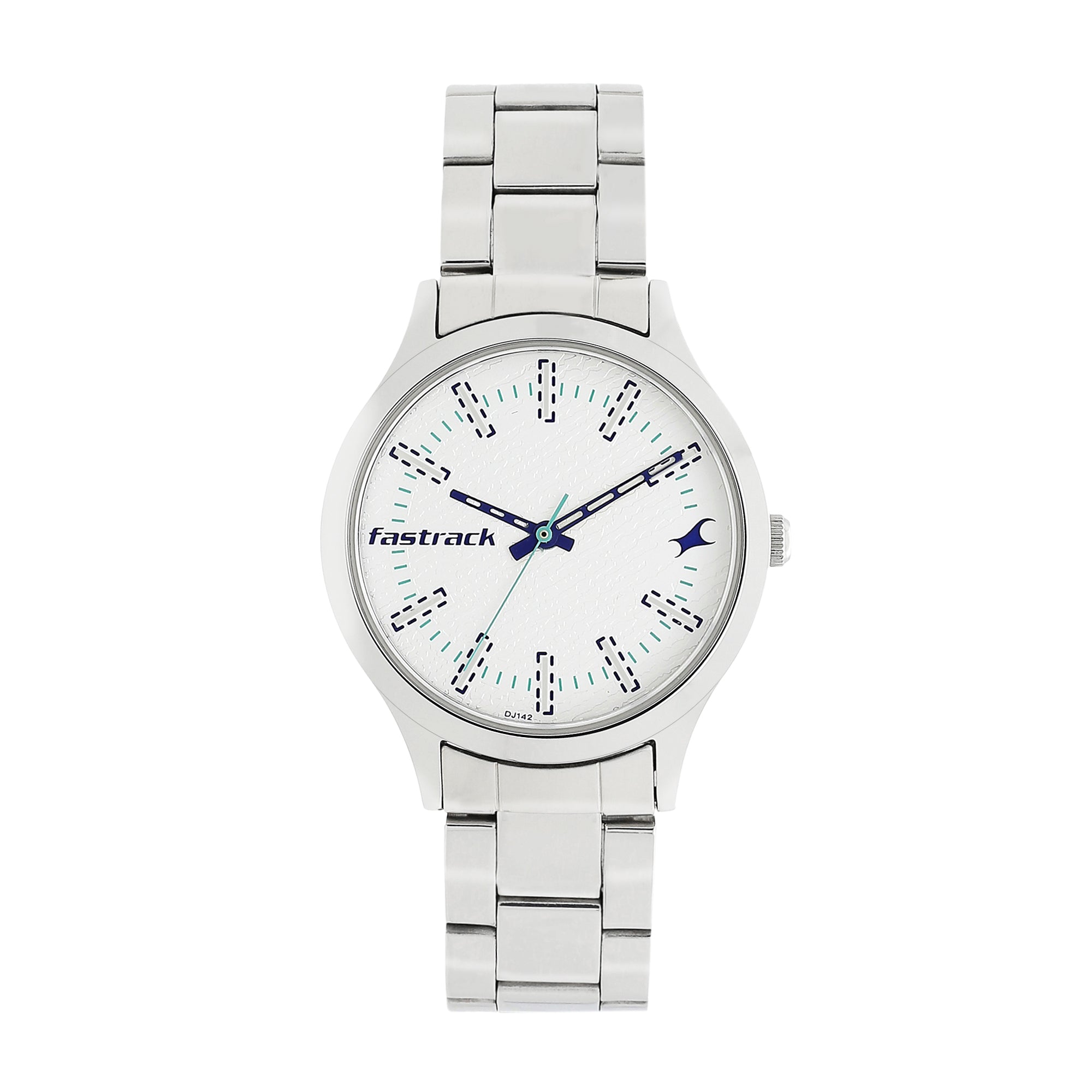 Fastrack Sport White Dial Silver Metal Strap Analog Watch for Women