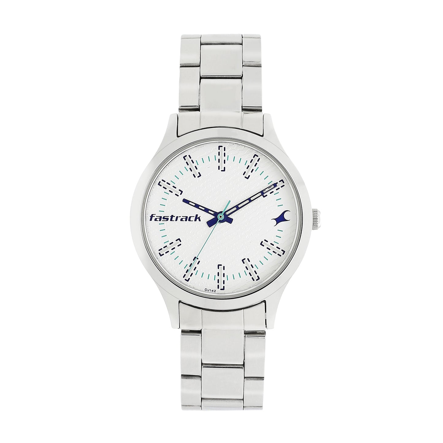 Fastrack Sport White Dial Silver Metal Strap Analog Watch for Women