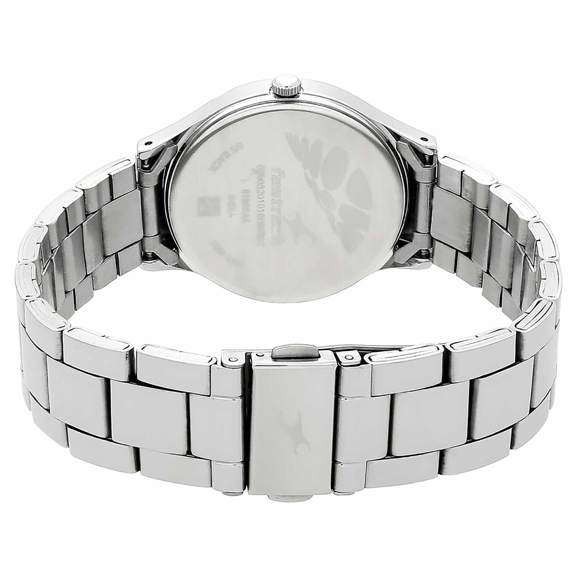 Fastrack Sport White Dial Silver Metal Strap Analog Watch for Women
