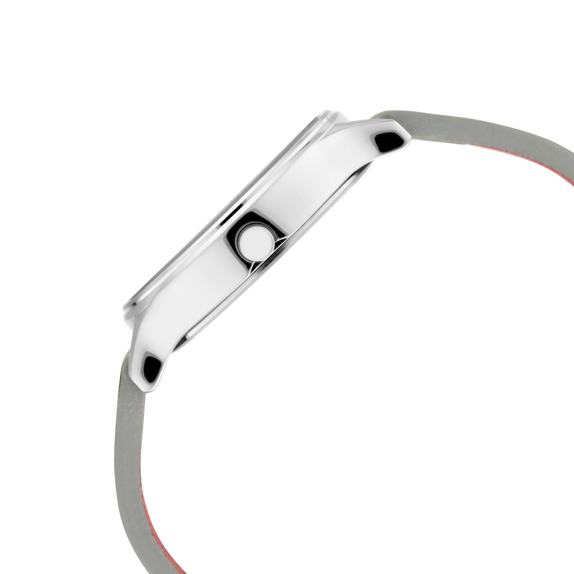 Fastrack Fashion Silver Dial Grey Leather Strap Analog Watch for Women