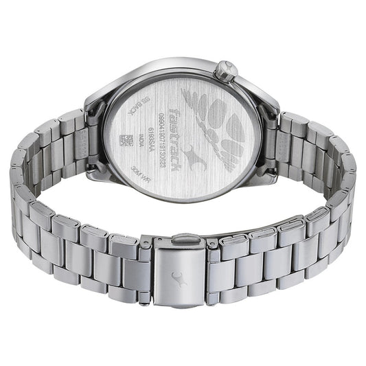 Fastrack Space Rover Quartz Analog Blue Dial Stainless Steel Strap Watch for Girls