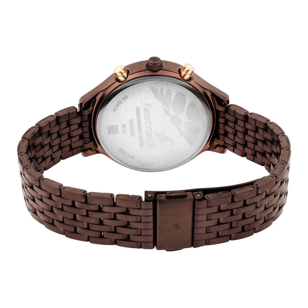 Fastrack Ruffles Quartz Multifunction Black Dial Stainless Steel Strap Watch for Girls