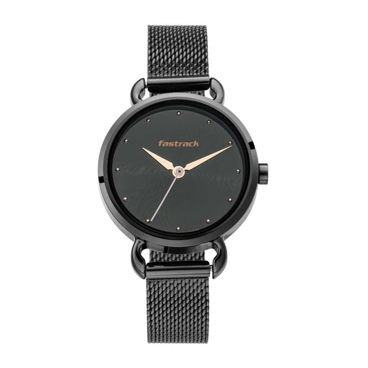 Fastrack  Animal Print Watch with Black Dial (6221NM02)