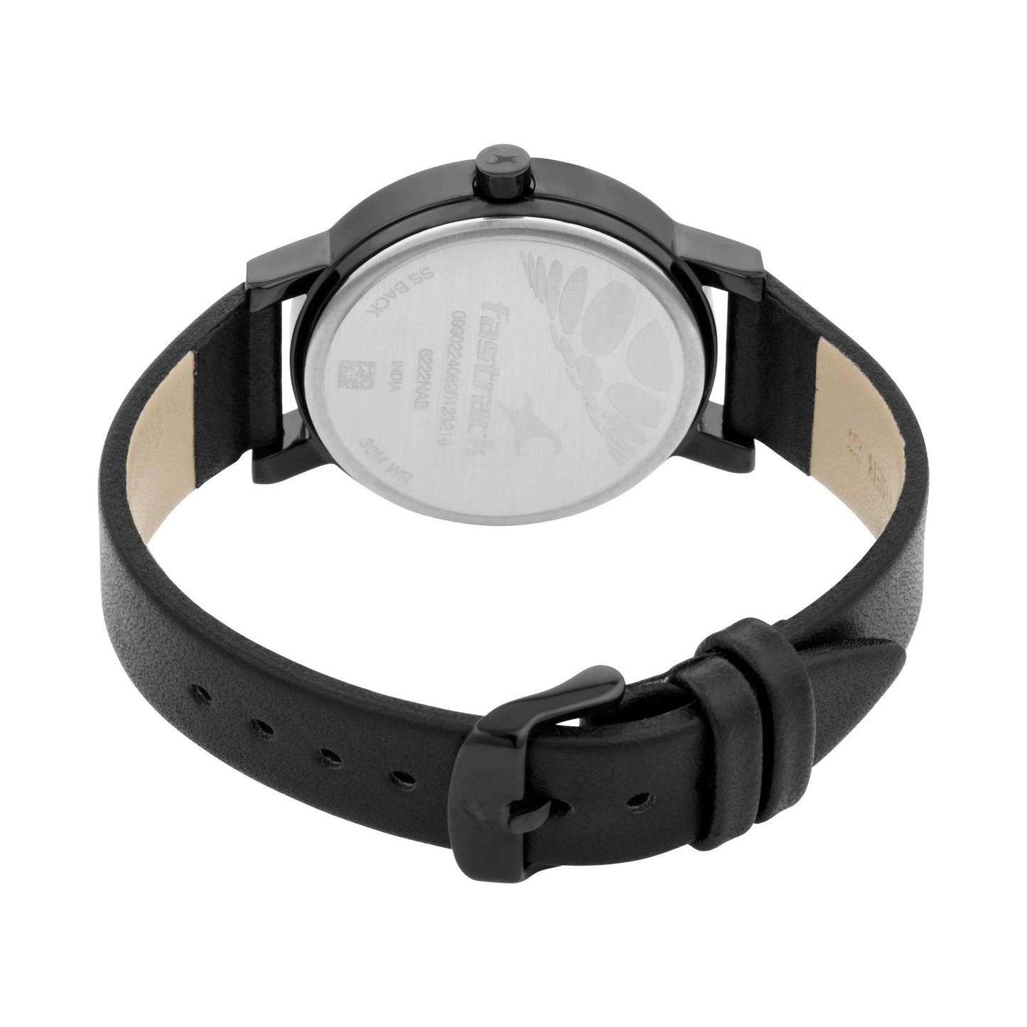 Fastrack Fashion Dual Color Dial Black Leather Strap Analog with Date Watch for Women