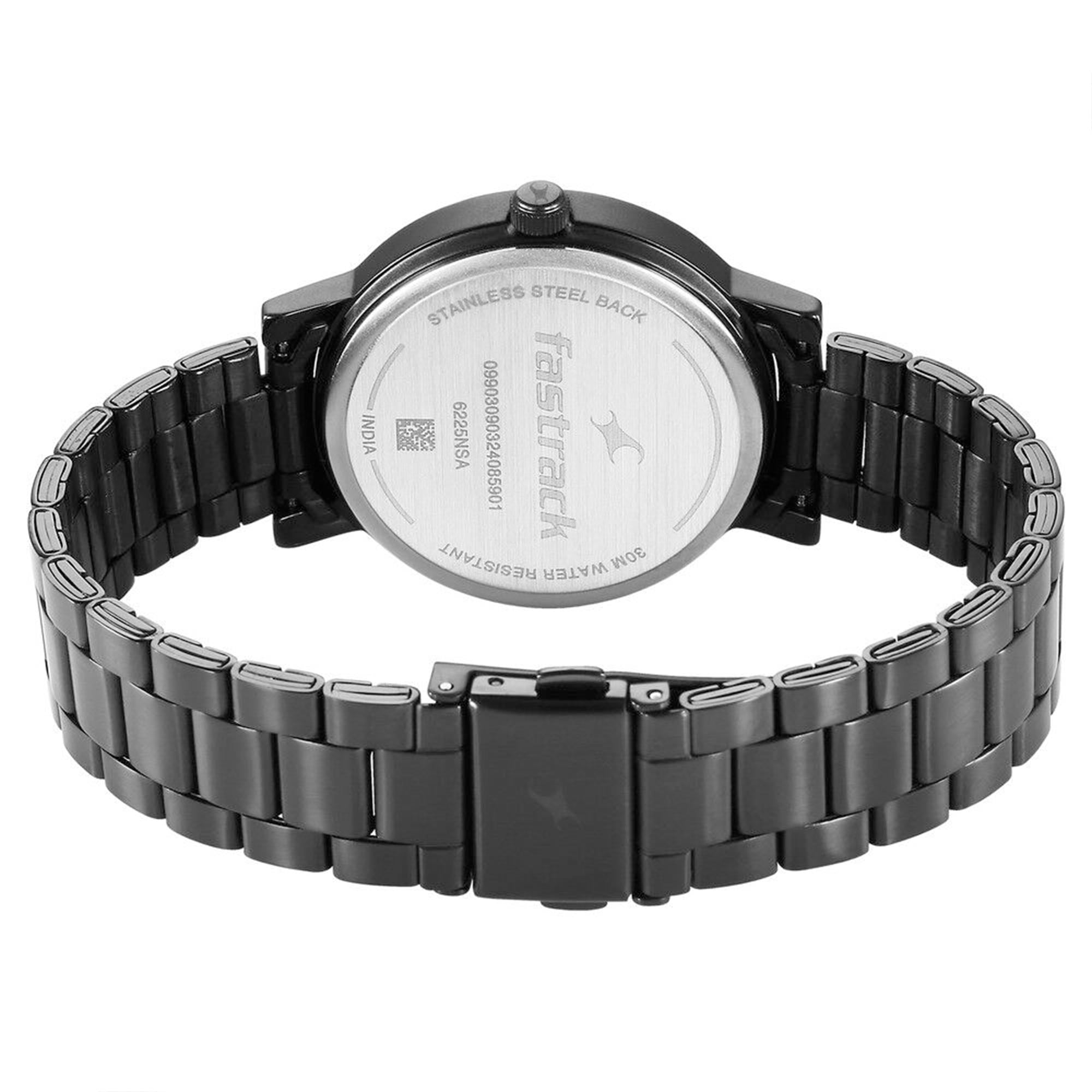 Fastrack Tick Tock Quartz Analog Black Dial With Black Stainless steel Strap Watch for Girls