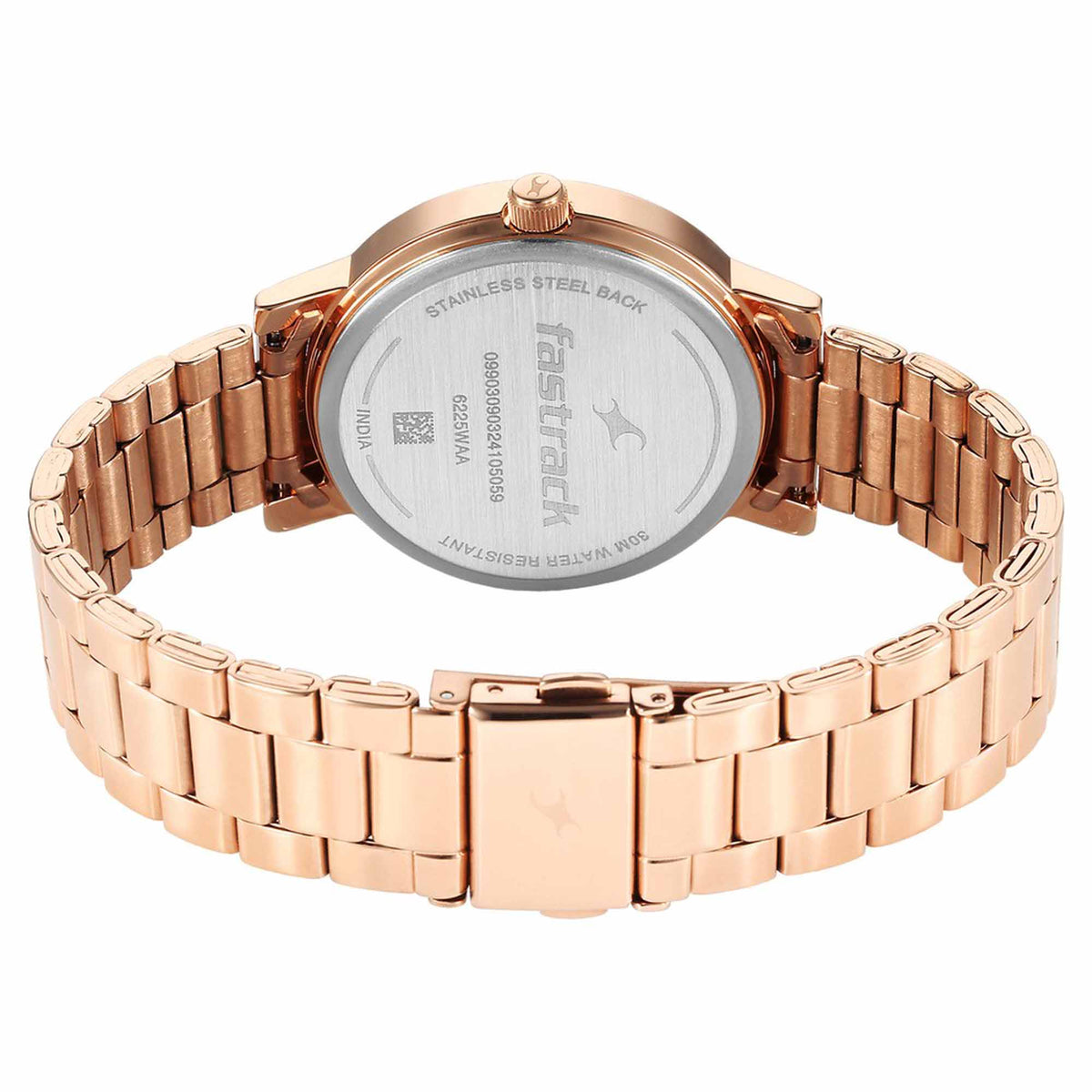 Fastrack Tick Tock Quartz Analog Silver Dial With Rose Gold Stainless steel Strap Watch for Girls