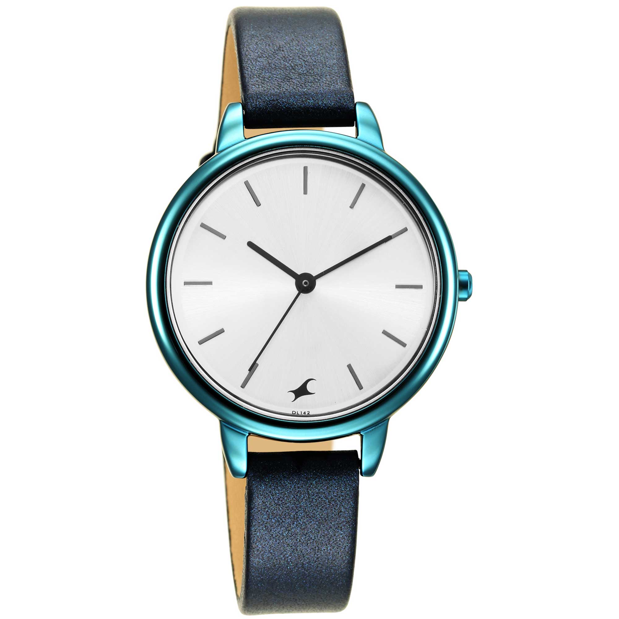 Fastrack Glitch Quartz Analog Silver Dial Leather Strap Watch for Girls