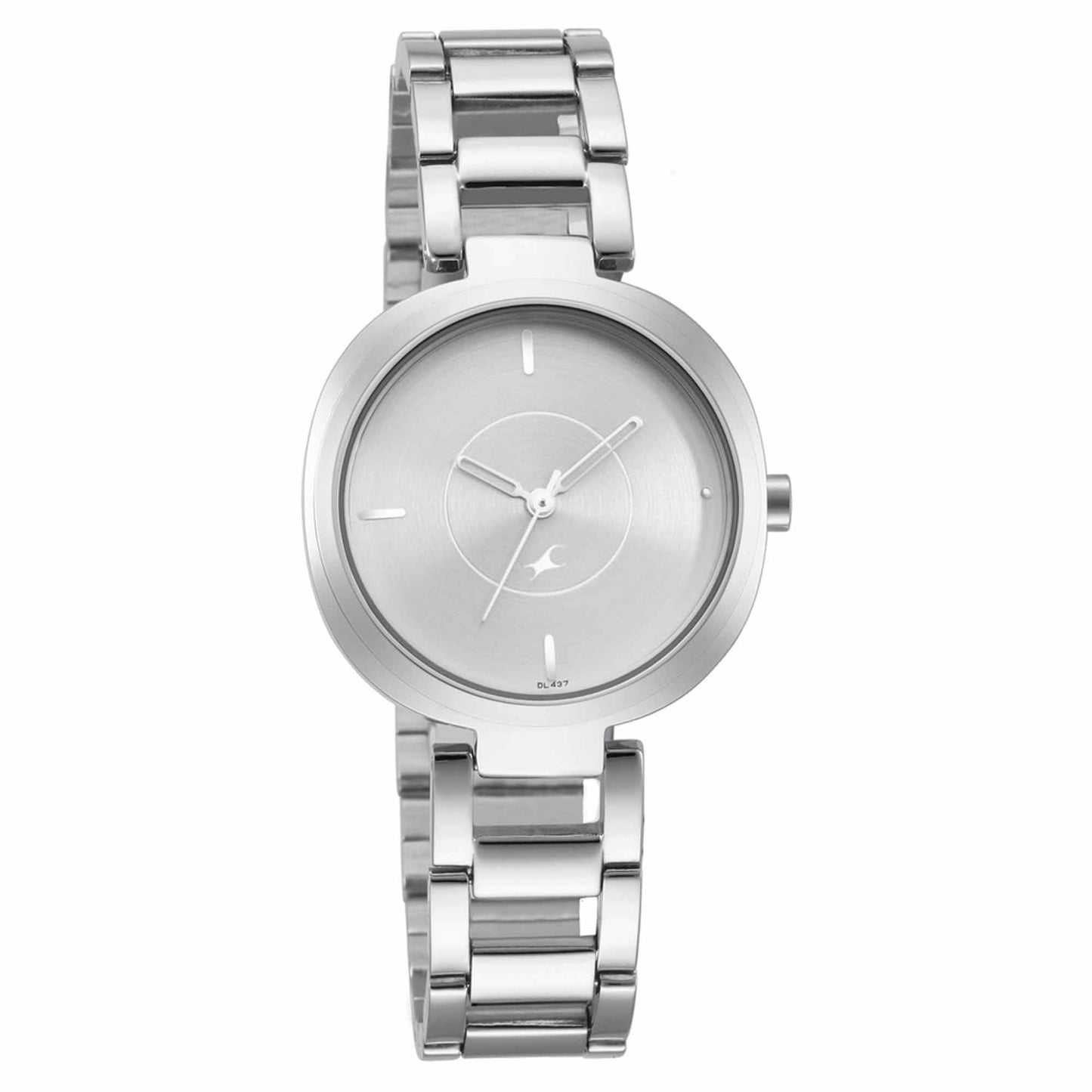 Fastrack Stunners Quartz Analog Silver Dial Metal Strap Watch for Girls