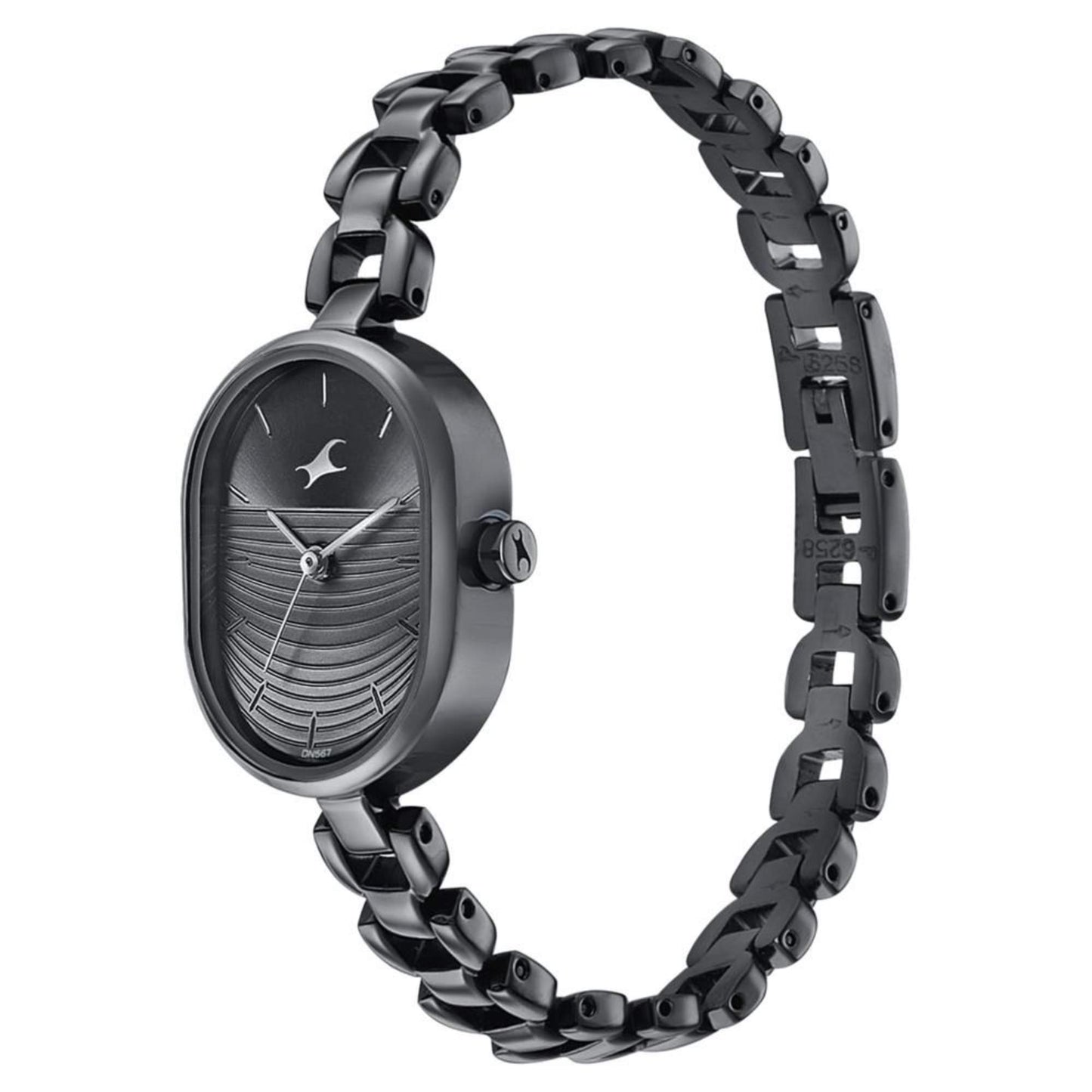 Fastrack Style Up Black Dial Metal Strap Watch for Girls