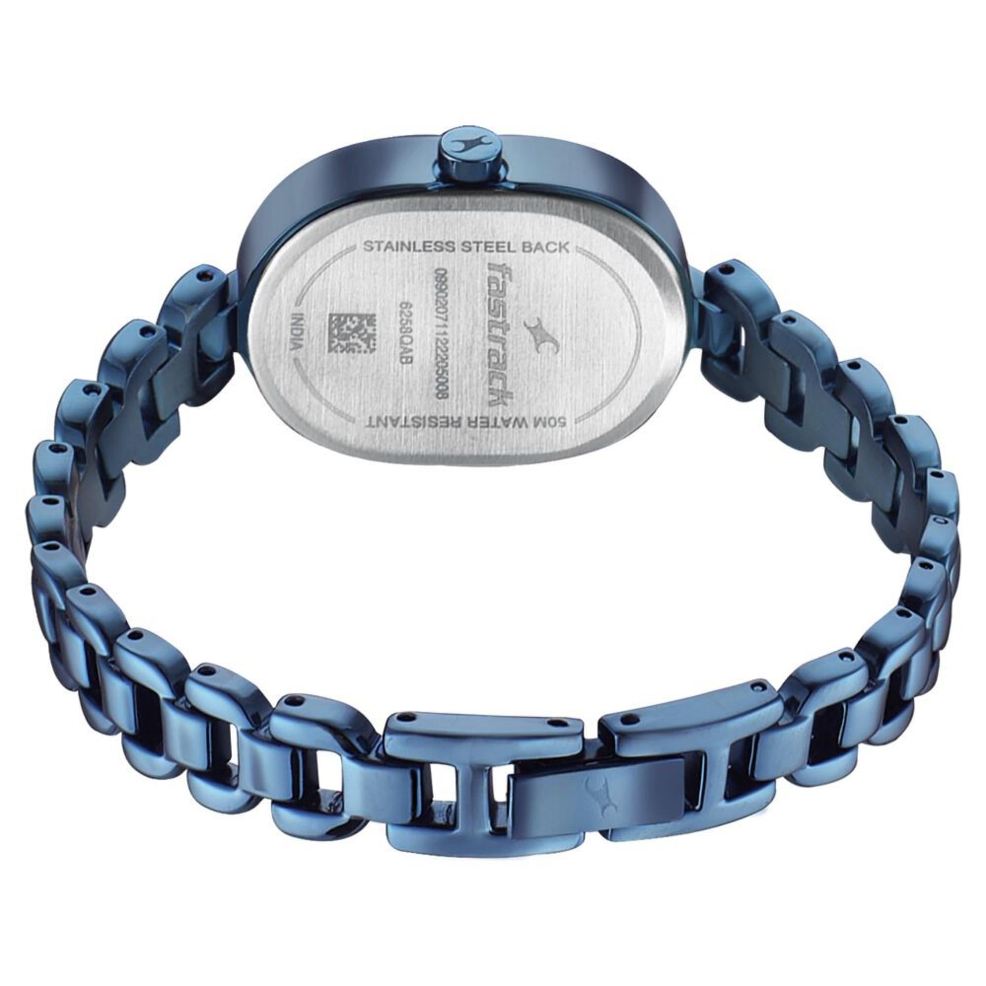 Fastrack Style Up Blue Dial Metal Strap Watch for Girls