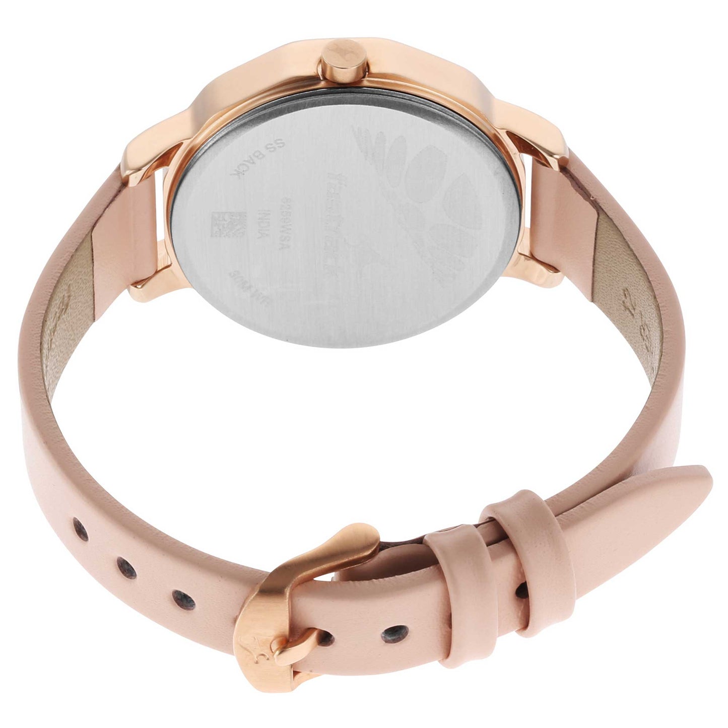 Fastrack Uptown Retreat Quartz Analog Rose Gold Dial Leather Strap Watch for Girls