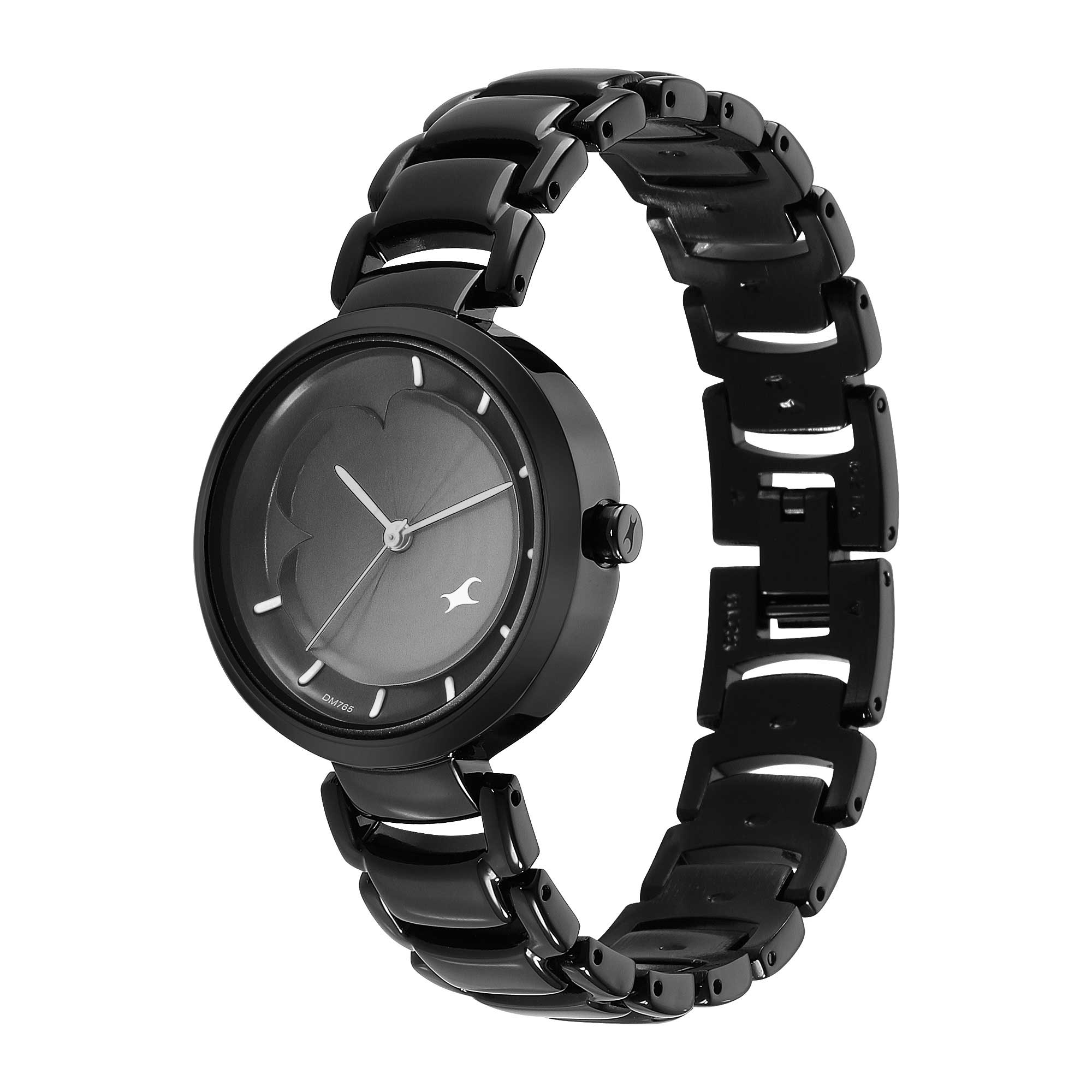 Fastrack Uptown Retreat Quartz Analog Black Dial Metal Strap Watch for Girls